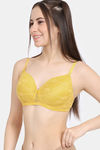 Rosaline Padded Non Wired 3/4th Coverage Lace Bra - Hot Spot — thumbnail 3